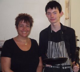 Chef apprentice Robert Barnes and Clare Henderson Operations Manager