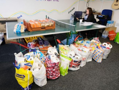 Food parcels at the BCT Aspire Hub, Billingham Picture: TEESSIDE LIVE/IAN COOPER